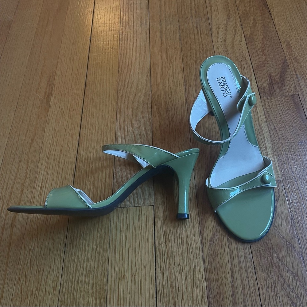 Franco Sarto Lime Green Charm 60s 70s Retro Groovy Mod High Heels